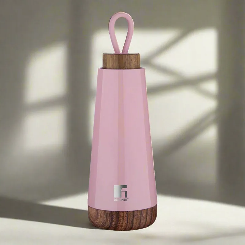 Bergner Walking Fairy Fountain Thermosteel Hot And Cold Flask (Pink) - 370 ML